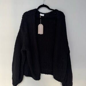 NWT Meshki Chunky Knit Black Cardigan size M